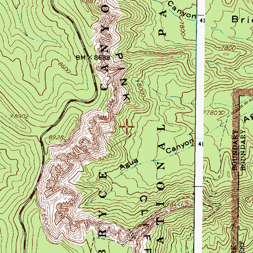 Topographic Map of Agua Canyon Connecting Trail, UT