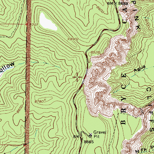 Topographic Map of Agua Canyon Overlook, UT