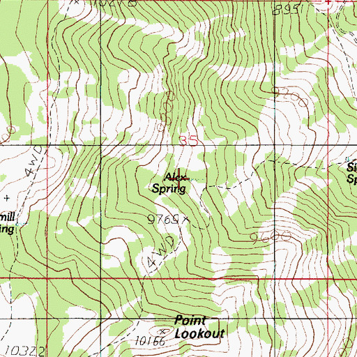 Topographic Map of Alex Spring, UT