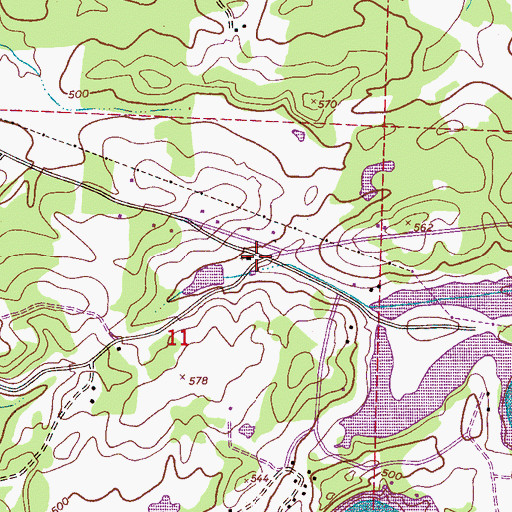 Topographic Map of Eureka United Methodist Church, AL