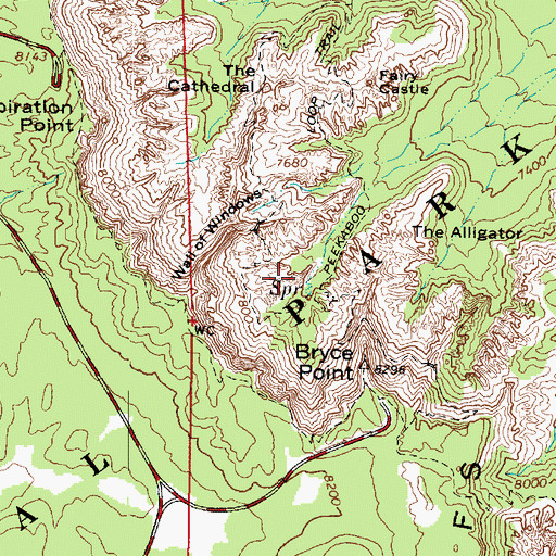 Topographic Map of Alley Oop and Dinny, UT