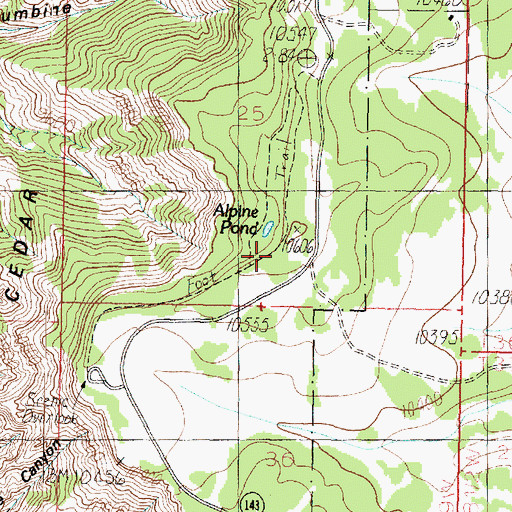Topographic Map of Alpine Pond Trail, UT