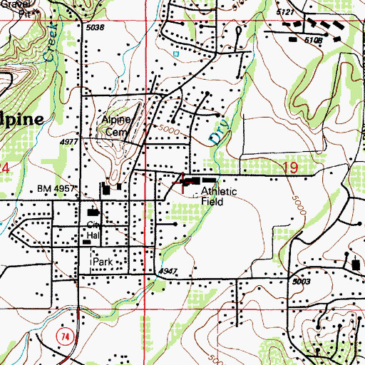Topographic Map of Alpine Elementary School, UT