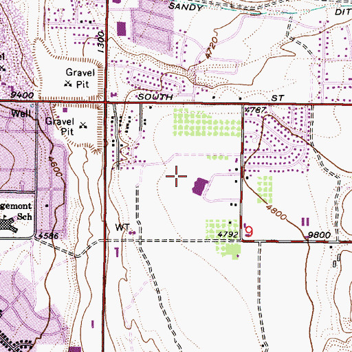 Topographic Map of Alta View Hospital Heliport, UT