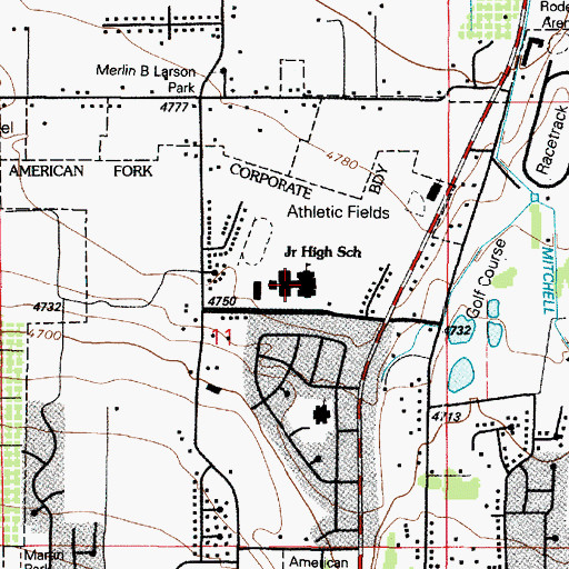 Topographic Map of American Fork Junior High School, UT