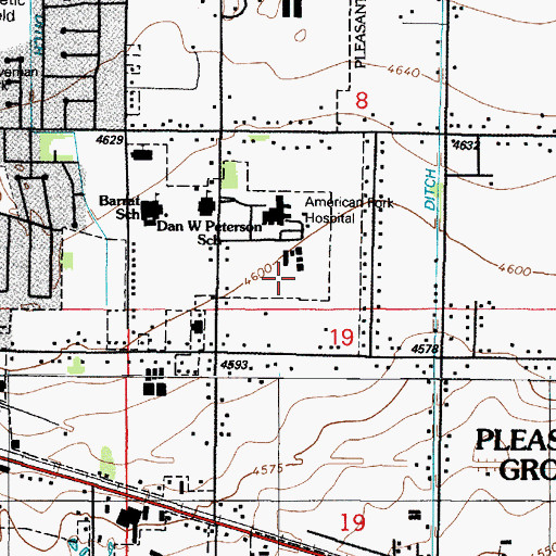 Topographic Map of American Fork Hospital Heliport, UT