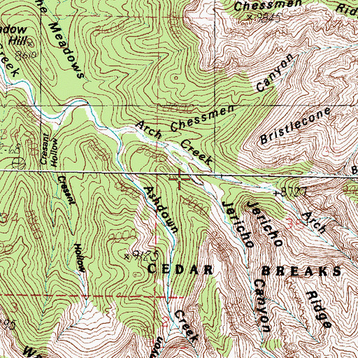 Topographic Map of Arch Canyon, UT
