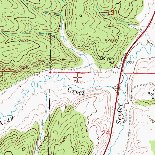 Topographic Map of Asay Town, UT