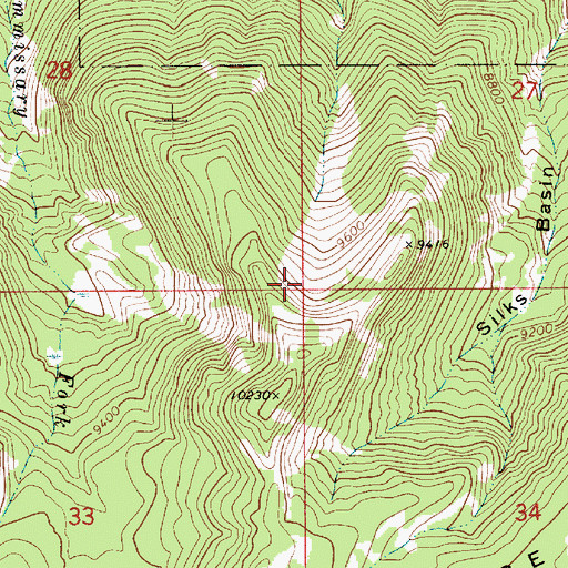 Topographic Map of Aspen Grove Campground, UT