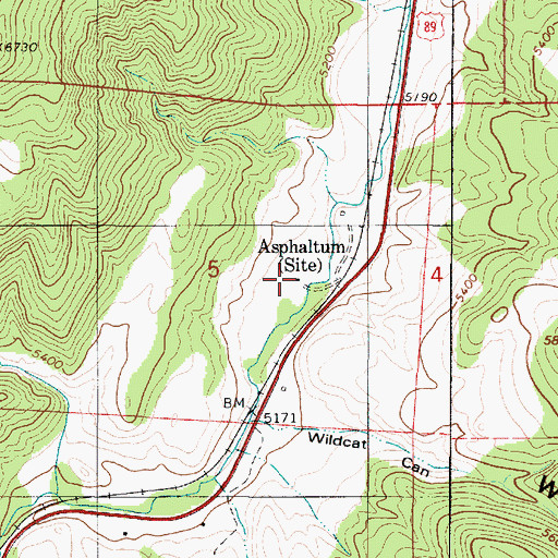 Topographic Map of Asphaltum, UT