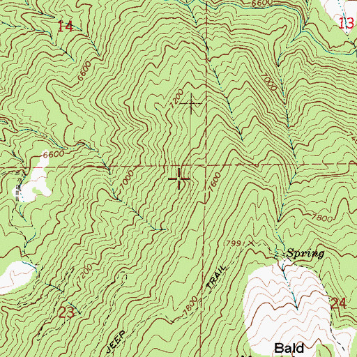 Topographic Map of Bald Mountain Wildlife Management Area, UT