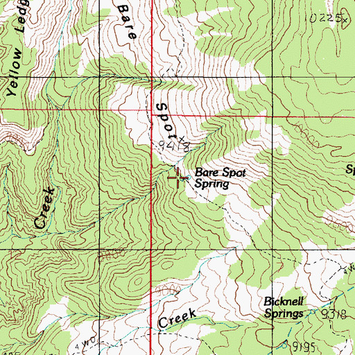 Topographic Map of Bare Spot Spring, UT
