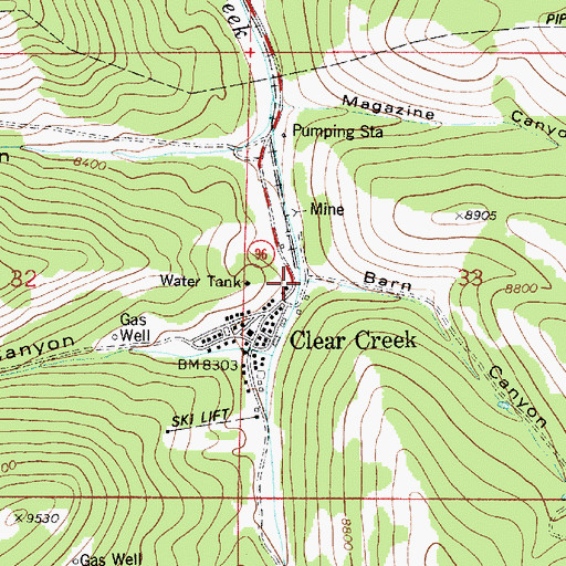 Topographic Map of Barn Canyon, UT