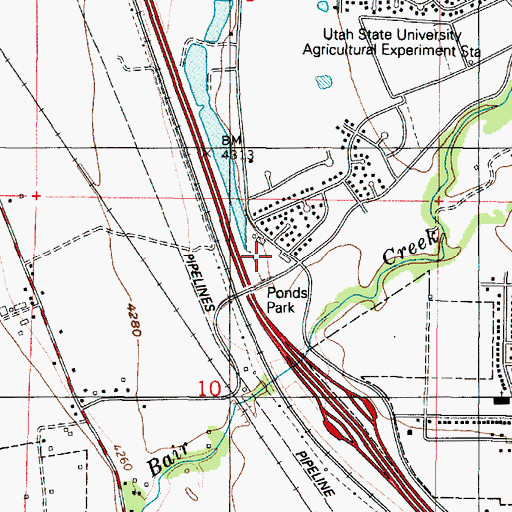Topographic Map of Barton Ponds Park, UT