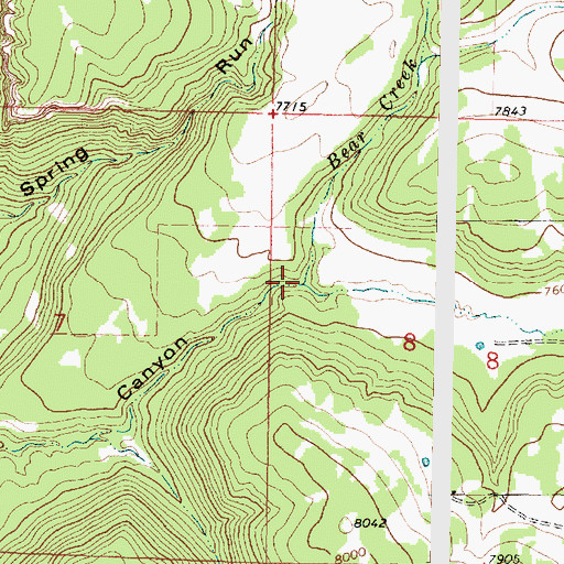 Topographic Map of Bear Creek, UT