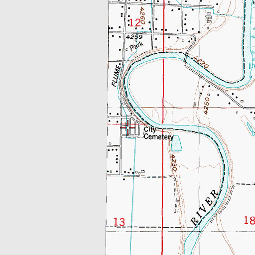 Topographic Map of Bear River City Cemetery, UT