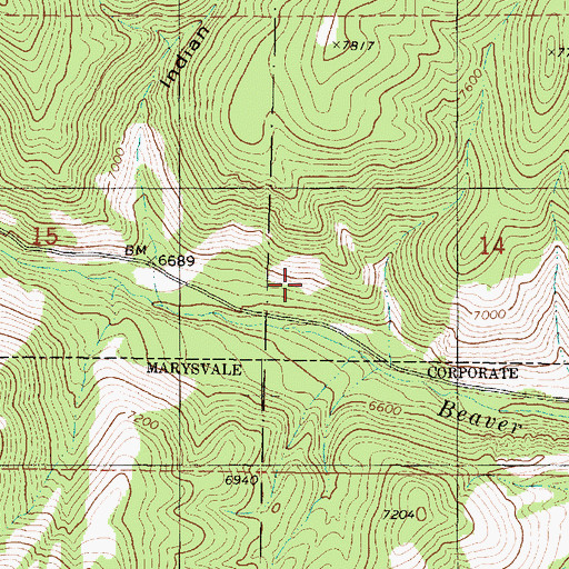 Topographic Map of Beaver Creek Recreation Site, UT