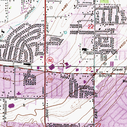 Topographic Map of Bella Vista Elementary School, UT