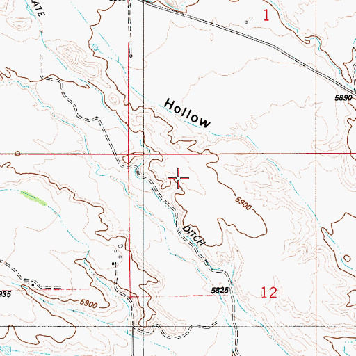 Topographic Map of Bench Ditch, UT