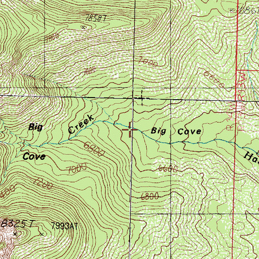 Topographic Map of Big Cove, UT