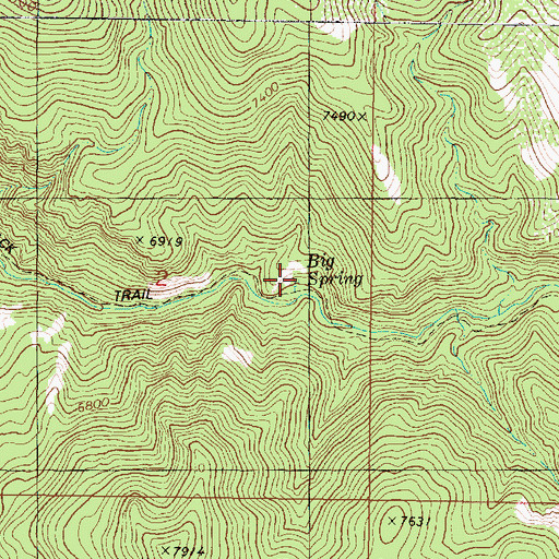 Topographic Map of Big Spring, UT