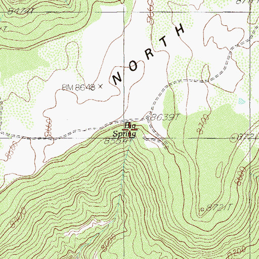 Topographic Map of Big Spring, UT