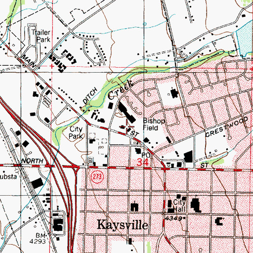 Topographic Map of Bishop Field, UT