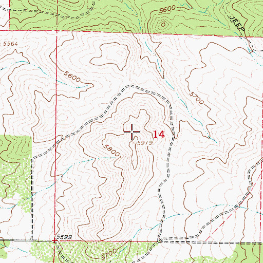Topographic Map of Black Cedar Hill Wildlife Management Area, UT