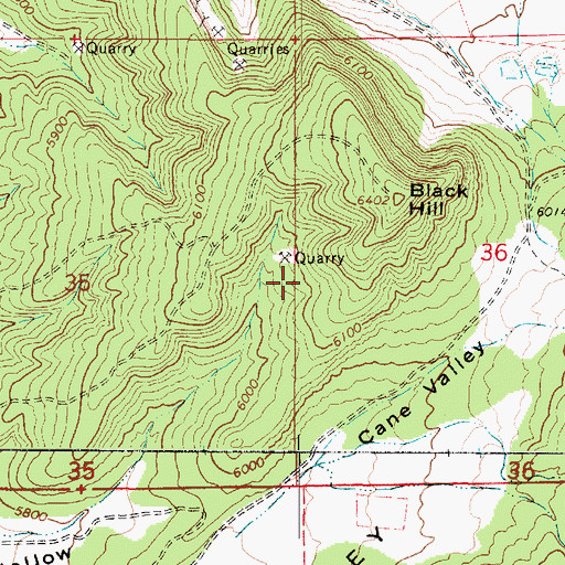 Topographic Map of Black Hills Wildlife Management Area, UT
