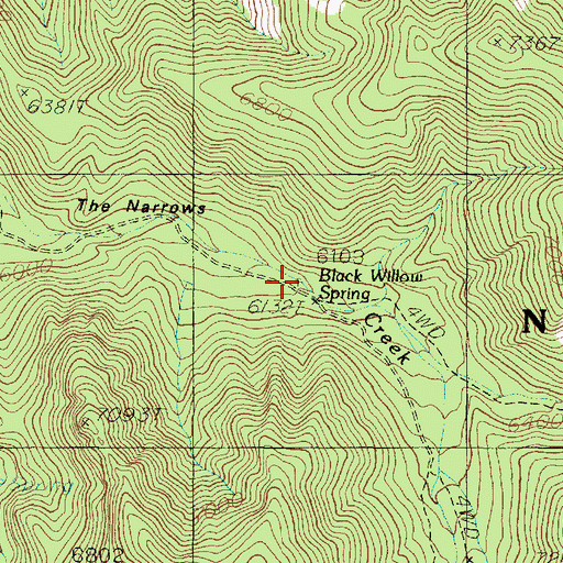 Topographic Map of Black Willow Spring, UT