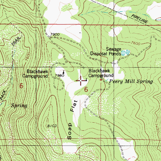 Topographic Map of Blackhawk Campground, UT