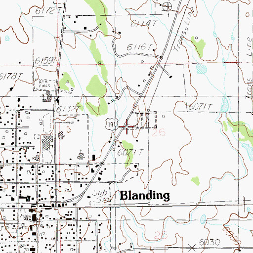 Topographic Map of Blanding City Cemetery, UT