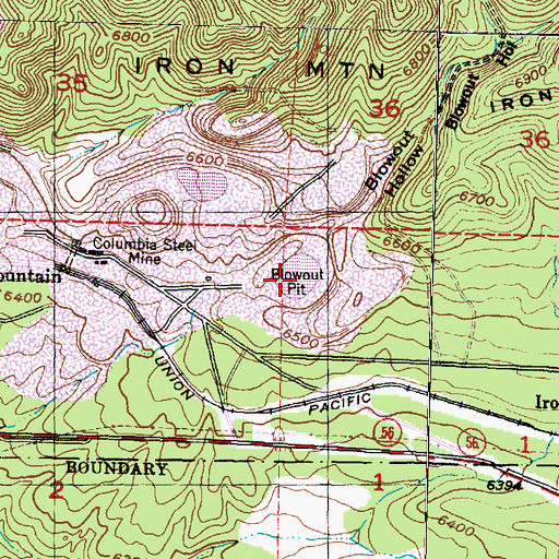 Topographic Map of Blowout Pit, UT