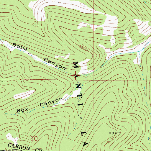 Topographic Map of Box Canyon, UT