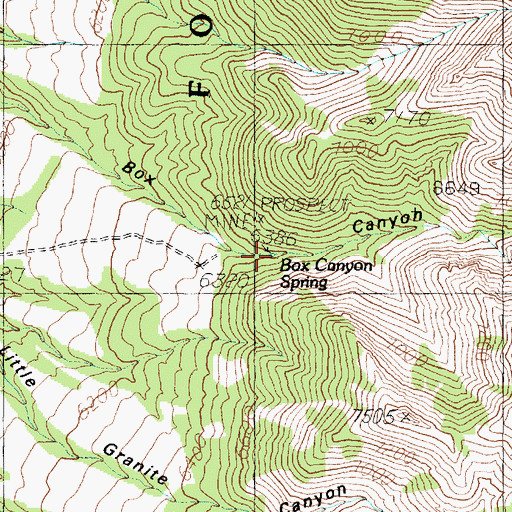 Topographic Map of Box Canyon Spring, UT