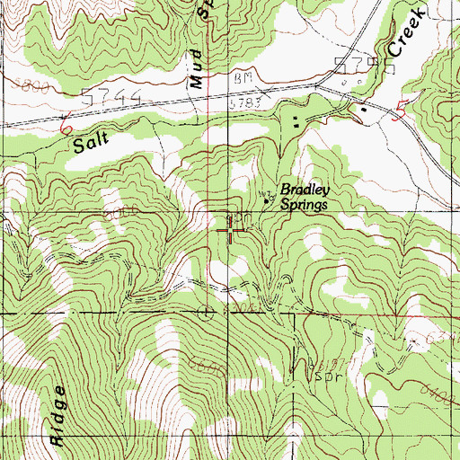 Topographic Map of Bradley Springs, UT