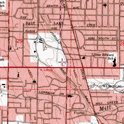 Topographic Map of Brickyard Plaza Shopping Center, UT