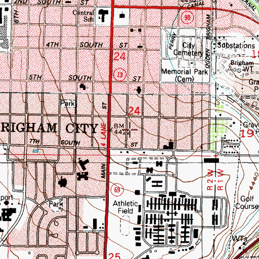Topographic Map of Brigham City Bible Church, UT