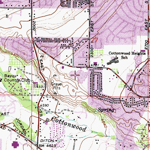 Topographic Map of Brighton High School, UT