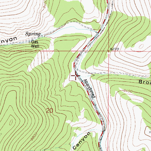 Topographic Map of Broads Canyon, UT