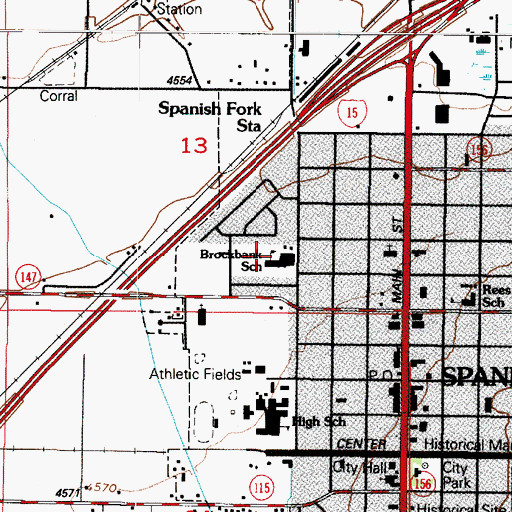 Topographic Map of Brockbank Elementary School, UT
