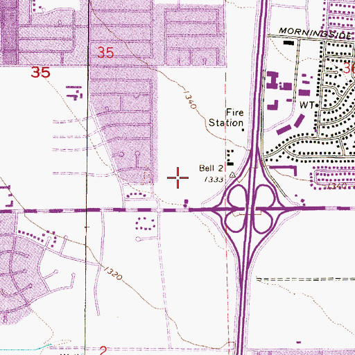 Topographic Map of Freeway Plaza Shopping Center, AZ