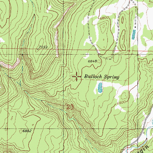 Topographic Map of Bulloch Spring, UT