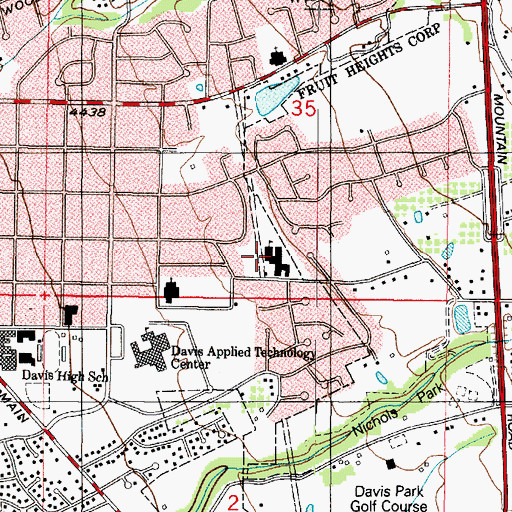 Topographic Map of Burton Elementary School, UT