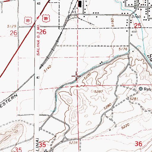 Topographic Map of Butch Cassidy Campground, UT