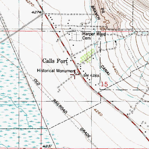 Topographic Map of Calls Fort Monument, UT