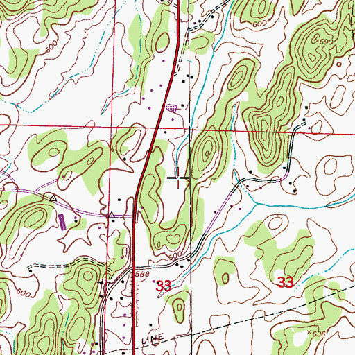 Topographic Map of Flynns Spring, AL