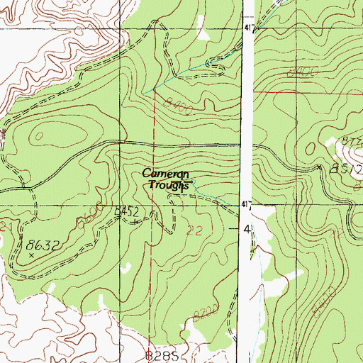 Topographic Map of Cameron Troughs, UT