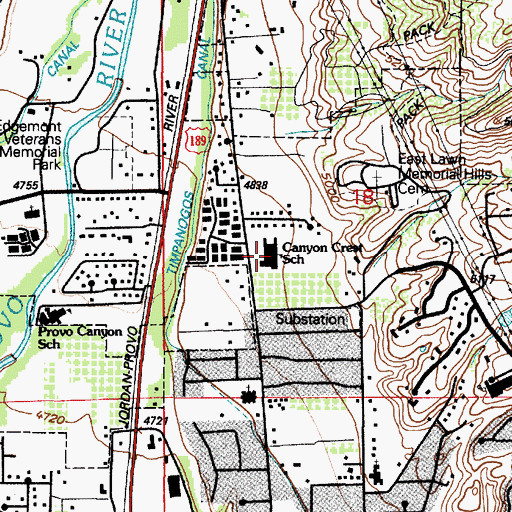 Topographic Map of Canyon Crest Elementary School, UT