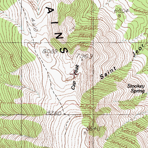 Topographic Map of Cap Peak, UT